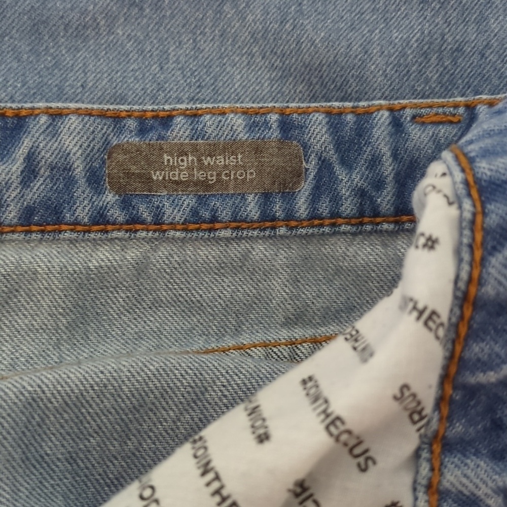 Circus NY Classic Blue High Waisted Women's Wide Leg Cropped Jeans Sz 31 - Picture 11 of 12
